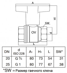 Кран шаровой латунный Oventrop Optibal DN 25 PN 16 резьба - 1&amp;#039;&amp;#039;, покрытие - никель, полнопроходной, резьбовой ВР, Т-рукоятка красная