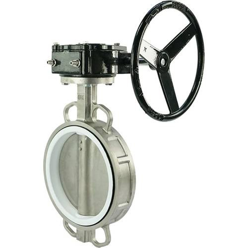 Затвор дисковый нержавеющий Benarmo 2040R DN 150 PN 16 поворотный межфланцевый с редуктором