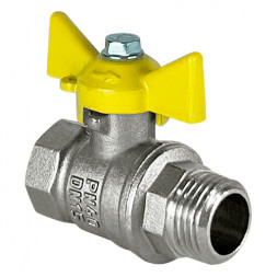 Кран шаровый VALFEX STANDART VF.278 ВР-НР 1 1/4" Ду 32 Ру 40 газовый никелированный латунный полнопроходной