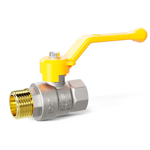 Кран шаровой латунный LD Pride 47.50.В-Н.Р GAS Ду 50 Ру 25 резьба (ВР-НР) 2&amp;quot;, никелированный неполнопроходный