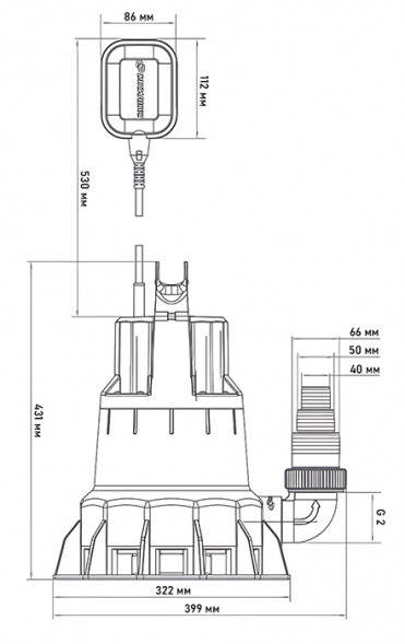 Насос дренажный Джилекс Дренажник 550/14 DN 40/52/66