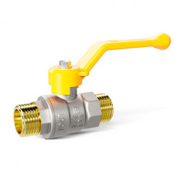 Кран шаровой латунный LD Pride 47.20.Н-Н.Р GAS Ду 20 Ру 40 резьба (НР-НР) 3/4&amp;quot;, никелированный неполнопроходный