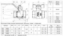 Кран шаровой латунный Dist Стандарт Н412Б Ду 20 Ру 40 резьба - 3/4'', покрытие - никель, полнопроходной, резьбовой ВР, ручка-бабочка желтая