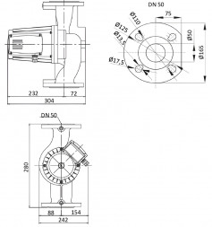 Насос циркуляционный Shinhoo BASIC PRO 50-12SF с мокрым ротором H=13,1м Q=400л/мин арт. 71242011