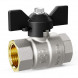 Кран шаровой латунный LD Pride 47.15.В-В.Б Ду 15 Ру 40 резьба (ВР-ВР) 1/2&amp;quot;, никелированный с черной бабочкой, неполнопроходный