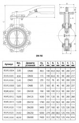 Затвор дисковый чугунный Giacomini R59FL DN 50 PN 16 диск чугун поворотный межфланцевый с рукояткой