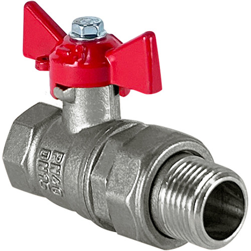 Кран шаровый VALFEX STANDART VF.227 ВР-НР 1 1/4&amp;quot; Ду 32 Ру 40 c американкой никелированный латунный